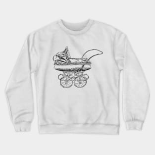 Vintage Baby Stroller Print Crewneck Sweatshirt